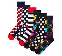 Happy Socks Unisex Socken, 6er Pack - Classic, Muster, Baumwollmischung, gemischte Farben FilledOptic-Dog 41-46