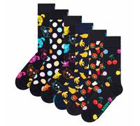 Happy Socks Unisex Socken, 6er Pack - Classic, Muster, Baumwollmischung, gemischte Farben Dog-Banana 41-46