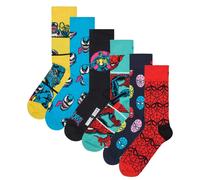 Happy Socks Unisex Socken, 6er Pack - Marvel Avengers, Motivsocken, Baumwollmischung, Geschenkbox MARVEL Spider-Man 41-46