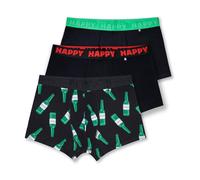 Happy Socks Unterwäsche Boxershorts Beer (Baumwolle) mehrfarbig schwarz Herren - 3 Stück, Größe XL