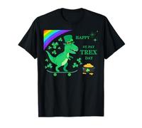 Happy St Pat Trex Day T-Rex Dinosaurier-Skateboard T-Shirt