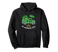 Happy St. Patrick Day Truck Buffalo Plaid Kleeblatt Herren Damen Pullover Hoodie