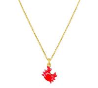 happymaker - Maritimer Schmuck Damen, Filigrane Halskette mit Krebs Anhänger, 18k Vergoldeter Edelstahl, Größenverstellbar, Wasserfest, Handgefertigt in Deutschland