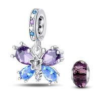 HappyStar 925 Sterling Silber Charms, Geeignet für Pandora Charms Armbänder für Frauen, Dangle Anhänger, Bead Charms für Damen, I LOVE MOM Geschenke zum Muttertag