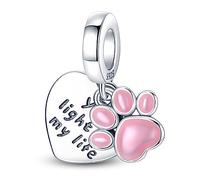 HappyStar 925 Sterling Silber Charms, Geeignet für Pandora Charms Armbänder für Frauen, Dangle Anhänger, Bead Charms für Damen, I LOVE MOM Geschenke zum Muttertag