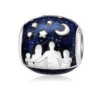 HappyStar 925 Sterling Silber Charms, Geeignet für Pandora Charms Armbänder für Frauen, Dangle Anhänger, Bead Charms für Damen, I LOVE MOM Geschenke zum Muttertag