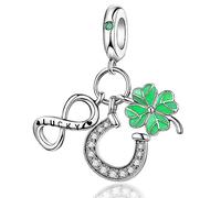 HappyStar 925 Sterling Silber Charms, Geeignet für Pandora Charms Armbänder für Frauen, Dangle Anhänger, Bead Charms für Damen, I LOVE MOM Geschenke zum Muttertag