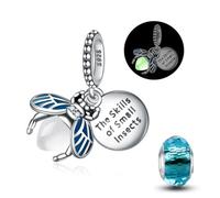 HappyStar 925 Sterling Silber Mom Love You Always Beads Anhänger für Pandora Armbänder für Damen, Dangle Anhänger, Bead Charms für Damen, I LOVE MOM Geschenke zum Muttertag
