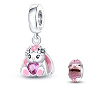 HappyStar 925 Sterling Silber Mom Love You Always Beads Dangle Anhänger für Pandora Charms Armbänder für Damen, I LOVE MOM Geschenke zum Muttertag