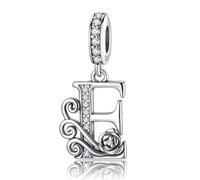 HappyStar 925 Sterling Silber Rose Letter Charms Alphabet Initial Bead Charm Anhänger fit Armband damen Schmuck Geschenk