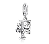 HappyStar 925 Sterling Silber Rose Letter Charms Alphabet Initial Bead Charm Anhänger fit Armband damen Schmuck Geschenk
