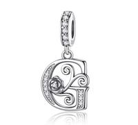HappyStar 925 Sterling Silber Rose Letter Charms Alphabet Initial Bead Charm Anhänger fit Armband damen Schmuck Geschenk