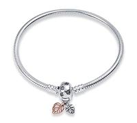 HappyStar armkette damen silber 925, kompatibel mit Pandora Charms, Mickey Mouse Kopf Verschluss armband damen.Geschenke für Teenager-Mädchen, Frauen und Kinder.