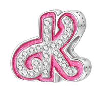 HappyStar Charm Buchstabe A~Z Charms Anhänger Silber 925,12 Zodiac Geburtstag Bead Charms für Damen,Rosa Geschenk,Passend für Pandora Europäische Armbänder und Halsketten