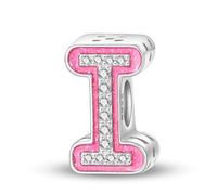 HappyStar Charm Buchstabe A~Z Charms Anhänger Silber 925,12 Zodiac Geburtstag Bead Charms für Damen,Rosa Geschenk,Passend für Pandora Europäische Armbänder und Halsketten
