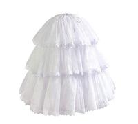 HappyStory Damen Long-Short-Kleid Pannier Hoop Rock Underskirt Petticoat Lolita Kleid Einheitsgröße Weiß