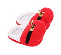 Happyyami 1 Paar Kinderschuh Plüsch Elfenschuhe Weihnachtshausschuhe Weiche Warme Hausschuhe Elfenstiefel Weihnachtspantoffel Santa Elf Kostüm Plüsch Hausschuhe Karikatur Baumwollschuhe Mann