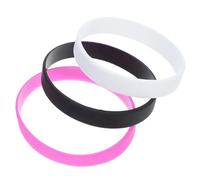 Happyyami 3 Stück Flexible Silikon armbänder für Damen und Herren Elastische Sport Partyarmbänder in Weiß Schwarz und Rosarot Bequemes Strapazierfähiges Material für Events und