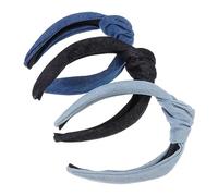 Happyyami 3 Stück Geknotete Jeans Stirnbänder Damen Haarbänder Aus Stoff Retro Style Für Alltag Sport Und Outdoor