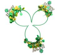 Happyyami 3 Stück Klee Stirnband deko Festival-Stirnbänder st patricks day kopf zubehör Haarschmuck zum St. Patrick's Day Stirnband für Festival Partystirnband Stoff Green