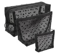 Happyyami 3 Stück Kosmetiktasche Teiliges Reißverschluss Schminktasche für Damen Transparenter Organizer für Kosmetik und Toilettenartikel und Tragbar Reisebegleiter für Camping