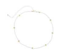 Happyyami Bunte Handgemachte Perlenkette Damen Gänseblümchen Halskette Boho Stil Geflochtene Kette Schmuck Für Party Und Alltag