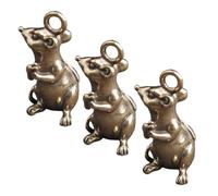 Happyyami Dekorative Ratten Schlüsselanhänger mit Hellem Erscheinungsbild und Angenehmem Griff aus Messing 3 Stück als Schlüsselanhänger fürs Auto oder Taschenanhänger