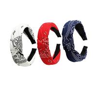 Happyyami Geknotetes Haarband Damen 3 Stück Breites Stirnband Vintage Stoff Haarreifen Leicht Haarschmuck Alltag Party Yoga