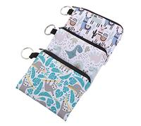 Happyyami Kosmetiktasche 3 Stück-Pack Multifunktionale Aufbewahrungstaschen für Damen Zarter Druck Waschbeutel für Reisen für Kosmetik und Damenbinden