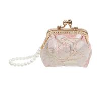 Happyyami Vintage Hochzeits Clutch mit Perlen, Bestickt, für Damen | Brocade und Polyester, Kiss Lock Verschluss, Handlich für Partys, Tägliche Ausflüge, Elegante Aufbewahrung