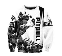 Harajuku Kapuzenpullover für Herren, lässiger 3D-Druck, Hoodie, Pitbull Hundepullover, Sweatshirt, Damen, Unisex, Reißverschluss, Jacke, Mode Streetwear, 3D-Sweatshirt, XL