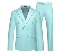 HARBINGG Herrenanzüge, 2 Teilig, Slim Fit, Anzug, Blazer, Zweireihig, Leger, Für Business, Hochzeit, Abendessen, Smoking, Anzug Für Männer, Klassisches Blazer Hosen Set, 17 Farben Erhältlich, H