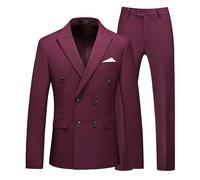 HARBINGG Herrenanzug, 2 Teilig, Slim Fit, Anzug, Blazer, Zweireihig, Leger, Für Business, Hochzeit, Abendessen, Smoking, Anzug Für Männer, Klassischer Blazer, Hosen Set, 17 Farben Erhältlich, Bu