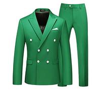 HARBINGG Herrenanzug, 2 Teilig, Slim Fit, Blazer, Zweireihig, Leger, Für Business, Hochzeit, Abendessen, Smoking, Anzug Für Männer, Klassischer Blazer, Hosen Set, 17 Farben Erhältlich, Hellgrün
