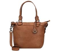 Shopper HARBOUR 2ND "Bianca", Damen, Gr. B/H/T: 34cm x 27cm x 12cm, braun (charming cognac), Leder, Taschen Shopper, aus Leder mit typischen Marken-Anker-Label und Schmuckanhänger (33218842-0) charmin