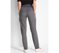 Haremshose BONPRIX, Damen, Gr. 38, N-Gr, schwarz, weiß graphisch, Web, Obermaterial: 100% Baumwolle, loose fit, Hosen Haremshose, aus reiner Baumwolle, bequemer Gummizugbund, lockere Passform (9242655