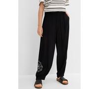Haremshose BONPRIX, Damen, Gr. 48, N-Gr, schwarz, Obermaterial: 100% Viskose, loose fit, Hosen Haremshose, aus Viskose, lockere Passform, mit Mandala-Print, Casual Stil (94253927-48) schwarz