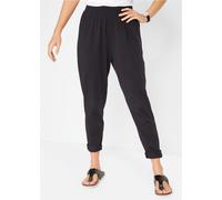 Haremshose BONPRIX, Damen, Gr. 52/54 (XXL), N-Gr, schwarz, Jersey, Obermaterial: 95% Baumwolle, 5% Elasthan, unifarben, loose fit lang, Hosen Haremshose, aus Baumwolle und Elasthan, elastischer Bund m