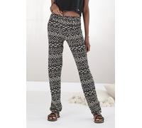 Haremshose BUFFALO, Damen, Gr. 32/34, N-Gr, schwarz (ethno), Web, Obermaterial: 100% Viskose, bedruckt, bequem lang, Hosen Haremshose, mit gerafftem Umschlagbund (73907638-32) ethno