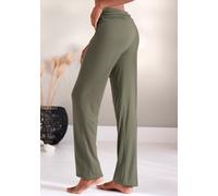 Haremshose BUFFALO, Damen, Gr. 36/38, N-Gr, grün (khaki), Web, Obermaterial: 100% Viskose, unifarben, bequem lang, Hosen Haremshose, mit gerafftem Umschlagbund (52581050-36) khaki