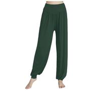 Haremshose Damen Sommer Lang Yoga Pilates Hosen Weiche Modal Yogahose Pluderhose zum Tanzen & Chillen Workout Fitness Stretch Pumphose Sommerhose Damen Leicht Loose Fit Sporthose Freizeithose