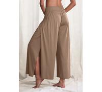 Haremshose LASCANA, Damen, Gr. 48/50, N-Gr, taupe, Single Jersey, Obermaterial: 93% Polyester, 7% Elasthan, unifarben, Hosen Haremshose, mit überlappenden Seitennähten (95031444-48) taupe