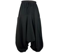 Haremshose Pluderhose, Unisex Pumphose, Aladinhose, langes Bein, schwarz