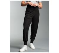 Haremshose TRIGEMA "TRIGEMA Lange Wellnesshose", Damen, Gr. S, Normalgrößen, schwarz, Single Jersey, 94% Viskose, 6% Elastan, Hosen Haremshose (094813-S) schwarz