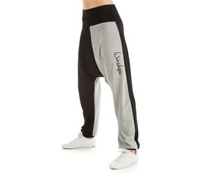 Haremshose WINSHAPE "UNISEX “Yin und Yang”-Haremshose WH9", Damen, Gr. XS, Normalgrößen, schwarz (schwarz, grau melange), 90% Baumwolle, 10% Elasthan, Hosen Haremshose, Dance-Style (91166530-XS) schwa