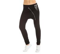 Haremshose WINSHAPE "UNISEX Zipperhose WH4", Damen, Gr. L, Normalgrößen, schwarz, 90% Baumwolle, 10% Elasthan, Hosen Haremshose, Street Style (84238455-L) schwarz