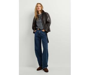 Haremsjeans PEPE JEANS "balloon fit jeans BOW MW BALLOON DARK STONEWASH", Damen, Gr. 29, Länge 30, blau (11.5oz blau rigid denim), 100% Baumwolle, Jeans (78423863-29) 11.5oz blau rigid denim