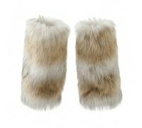 Harilla Frauen Stulpen Wadenwärmer Stiefelstulpen Beinwärmer Stiefelaufsätze mit Plüschigem Felllook aus Acrylmischung Flexiblem Bund Kontrastreichem Muster, Color to 4, Color to 4, 30cm
