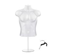 Harilla Schaufensterpuppe Torso Arbeitsplatte Kleidung Hemd Display Rack Halbkörper Torso Schneiderpuppe, Männlich