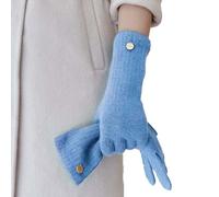HARJJME Handschuhe Damen Winter 100% Merino Wollhandschuhe mit Touchfunktion Thermo Warme Fingerhandschuhe Handy Touch Lange Strickhandschuhe Weihnachten Geschenk für Frauen